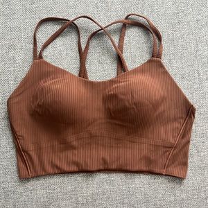 Lululemon Like A Cloud Longline Bra (Light Support) in Roasted Brown, Size 8
